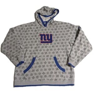 New‎ York Giants Hoodie Mens Large Gray Reebok Era NFL Pullover Logo Sweatshirt